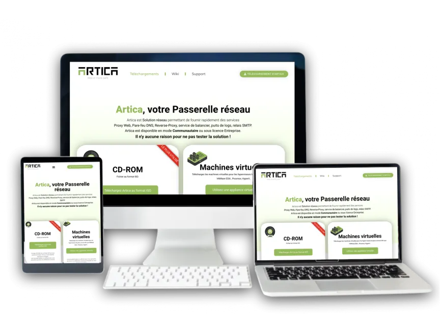 Site internet Artica Proxy