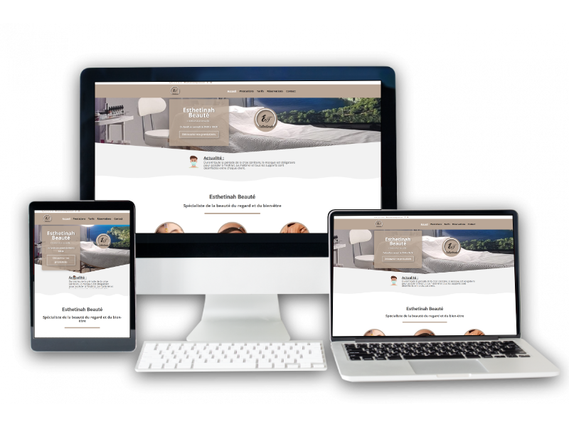 Site internet Esthetinah Institut de beauté