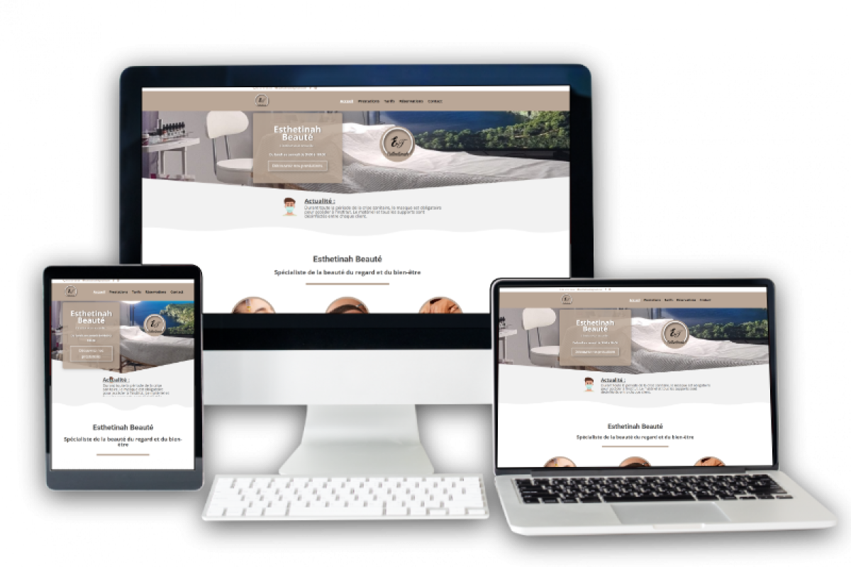 Site internet Esthetinah Institut de beauté