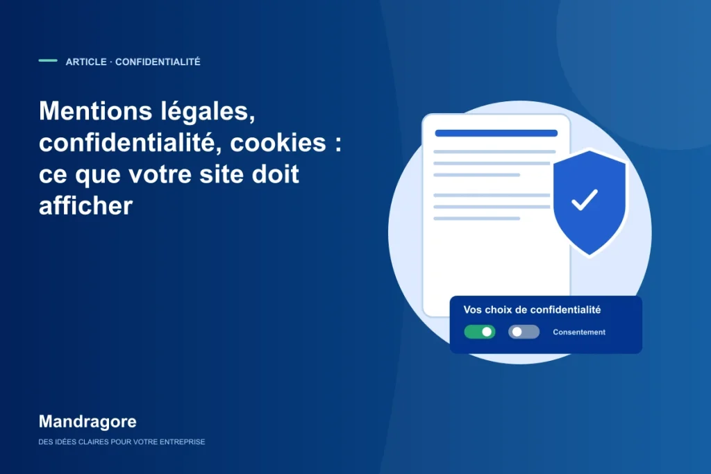 Documents légaux, bouclier et choix de consentement aux cookies.